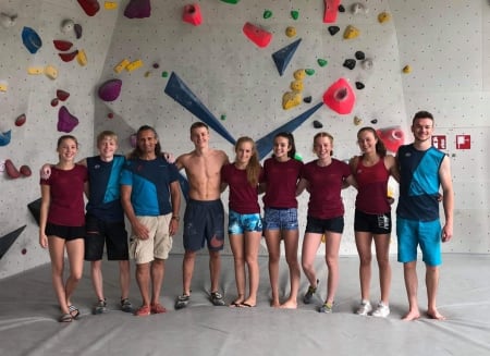 Det norske juniorlandslaget som deltok i VM i Arco, Italia. Foto: Norges Klatreforbund