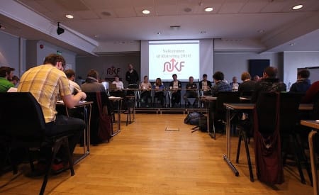 Forslaget om obligatorisk grunnlisens og forsikring ble nedstemt i helga. Her fra Klatretinget i 2014. Foto: Dag Hagen