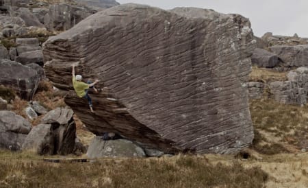 Benjy Wilcock går Malcolms arete (7B).