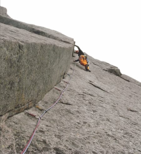 Presten: Dag Hagen nyter 9. taulengde på Vestpillaren (6, 12 tl.). Foto: Roger Ebeltoft