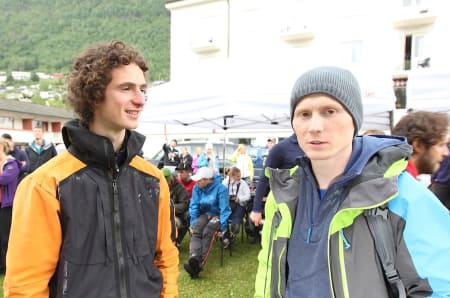 Adam Ondra og Magnus Midtbø på Veko. Foto: Dag Hagen